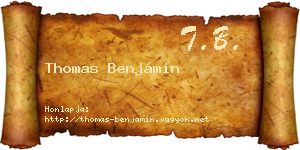 Thomas Benjámin névjegykártya